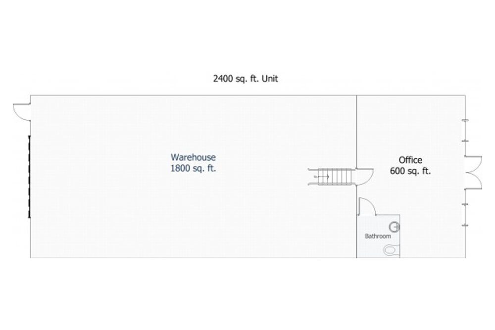 2400 Square Foot Flexible-Use 600 SF of Office 1800 SF of Warehouse